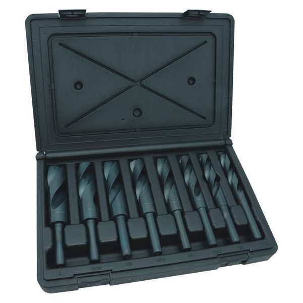 Chicago-Latrobe 8PC 1/2 Reduced Shank Silver & Deming Drill Set Chicago-Latrobe 190 Steam Oxide HSS 9/16-1IN Pouch 57840