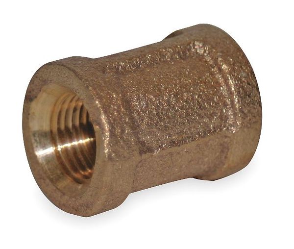 Zoro Select Red Brass Coupling, FNPT, 1-1/4" Pipe Size 6RCV9