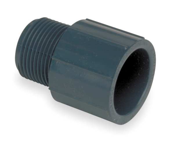 Zoro Select PVC Male Adapter, MNPT x Socket, 3 in Pipe Size 836-030