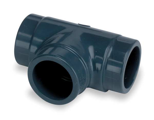 Zoro Select PVC Reducer Tee, Socket x Socket x Socket, 1 1/4 in x 1 1/4 in x 1 in Pipe Size 801-168