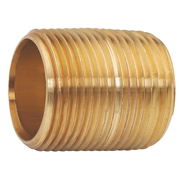 Zoro Select 3" MNPT x 2-3/4" TBE Red Brass Pipe Nipple Sch 40 594-001