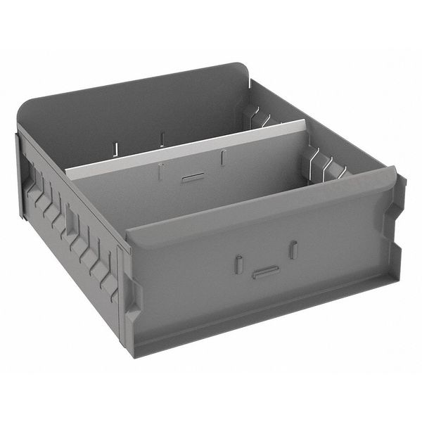 Zoro Select Steel Drawer Bin, Gray, 11 in L, 11 1/8 in W, 4 9/16 in H BX-1112