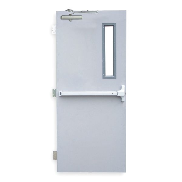 Ceco Security Door, RHR, 80 in H, 36 in W, 1 3/4 in Thick, 18 Gauge Steel, Type: 1 RSHL-3-3068-RHR-CE