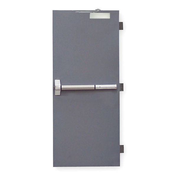 Ceco Security Door, LHR, 80 in H, 36 in W, 1 3/4 in Thick, 18 Gauge Steel, Type: 2 RSHL-1-3068-LHR-CU