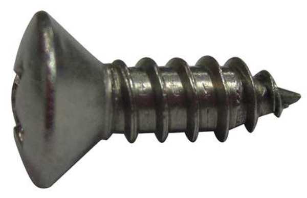 Zoro Select Sheet Metal Screw, #8 x 1/2 in, Plain 18-8 Stainless Steel Oval Head Phillips Drive, 100 PK U51690.016.0050