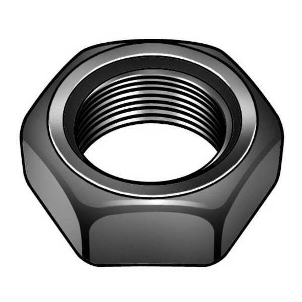 Zoro Select Jam Nut, 1-3/4"-5, Carbon Steel, Grade 2, Black Oxide, 1-1/64 in Ht, 55 PK 4RVP6