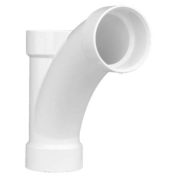 Zoro Select PVC Wye and 45 Degree Elbow, Hub, 3 in Pipe Size 1WJW8