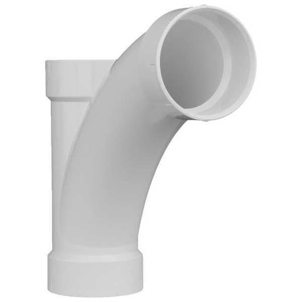 Zoro Select PVC Wye and 45 Degree Elbow, Hub, 4 in Pipe Size 1WJX7