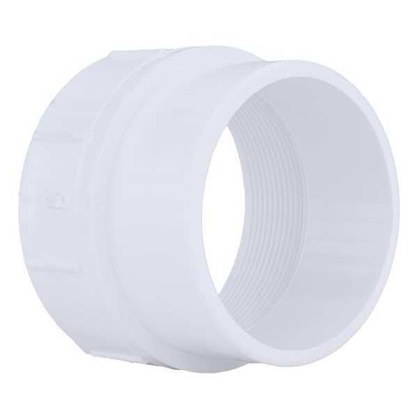 Zoro Select PVC Cleanout Adapter, FNPT x Spigot, 4 in Pipe Size 1WKG3
