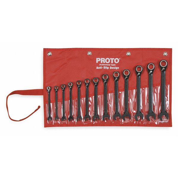 Proto Ratcheting Wrench Set, Metric, 7 mm to 19 mm, 13-Piece JSCVM-13S