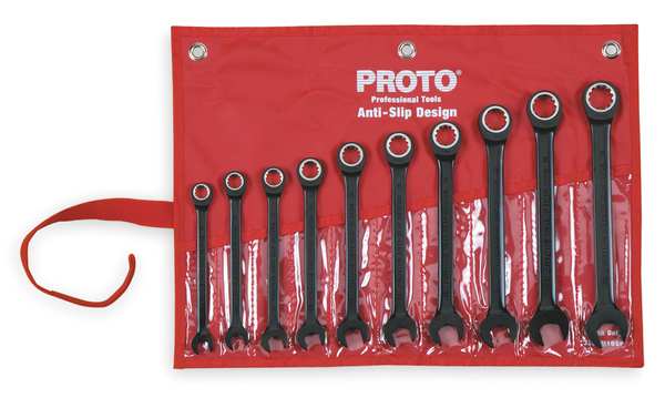 Proto Ratcheting Wrench Set, Metric, 10 mm to 19 mm, 10-Piece JSCRM-10S