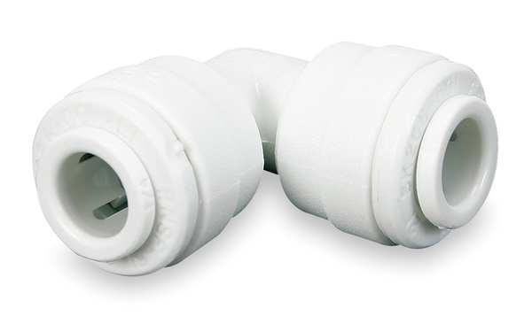 John Guest Union Elbow, 3/8 in Tube Size, Acetal, White, 10 PK CI0312W-PK10