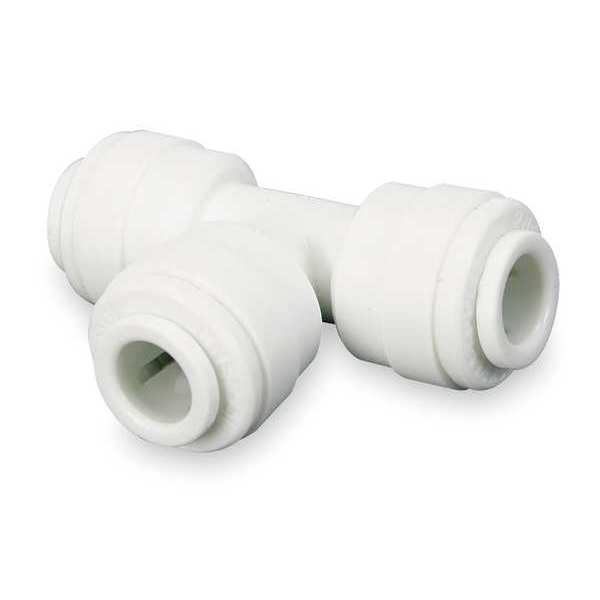 John Guest Push-to-Connect Union Tee, 1/4 in Tube Size, Acetal, White, 10 PK CI0208W-PK10