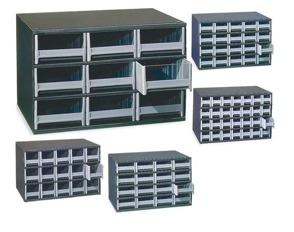 Akro-Mils Steel Small Parts Storage Cabinet 19909 - 17W x 11D x 11H w/ 9  Gray Drawers