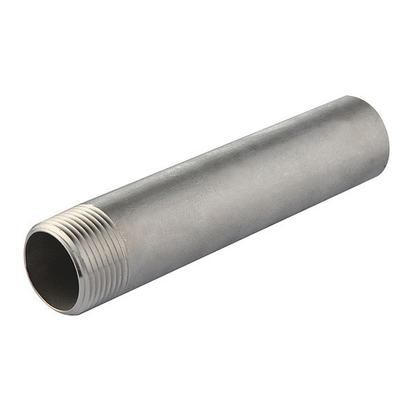 Zoro Select 3/8" MNPT x 1" TOE Stainless Steel Pipe Nipple Sch 40 T4WNC1