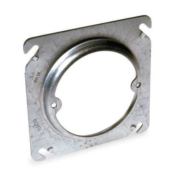 Raco Fixture Cover, Ring Accessory, 1 Gangs, Galvanized Zinc, Square Box 767