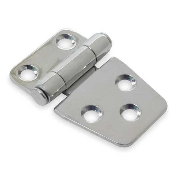 Zoro Select 2 1/4 in W x 1 1/2 in H Stainless steel Door and Butt Hinge 1XMH3