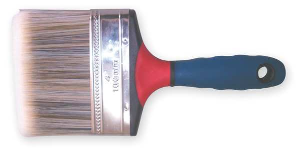 Zoro Select 4" Flat Sash Paint Brush, Synthetic Bristle, Rubber Handle 1XRK8