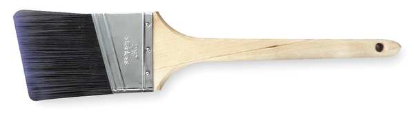 Zoro Select 2-1/2" Angle Sash Paint Brush, Polyester Bristle, Sealed Wood Handle 1XRL4