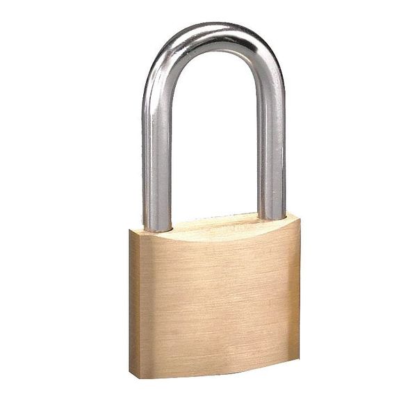 Zoro Select Padlock, Keyed Different, Long Shackle, Rectangular Brass Body, Steel Shackle, 3/4 in W 1843DLFWWG