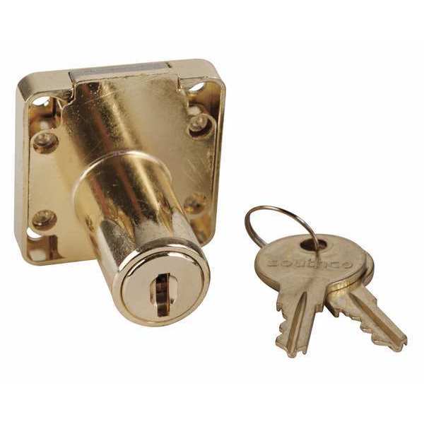 Zoro Select Cabinet and Drawer Dead Bolt Locks, Keyed Alike, CH751 Key, For Material Thickness 1 1/4 in 1XRY3