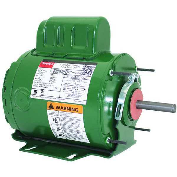 Dayton Agricultural Fan Motor, Permanent Split Capacitor, 1/4 HP, 115/230V AC, 1,700 Nameplate RPM 1YAZ4BG