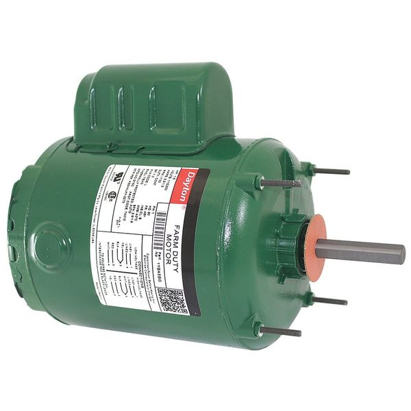 Dayton Agricultural Fan Motor, Permanent Split Capacitor, 1/3 HP, 115/230V AC, 1,100 Nameplate RPM 1YBA5BG