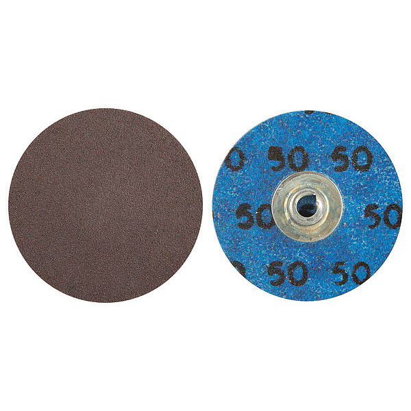Norton Abrasives Quick Change Disc, AlO, 2in, 50G, TS, PK100 66261138160