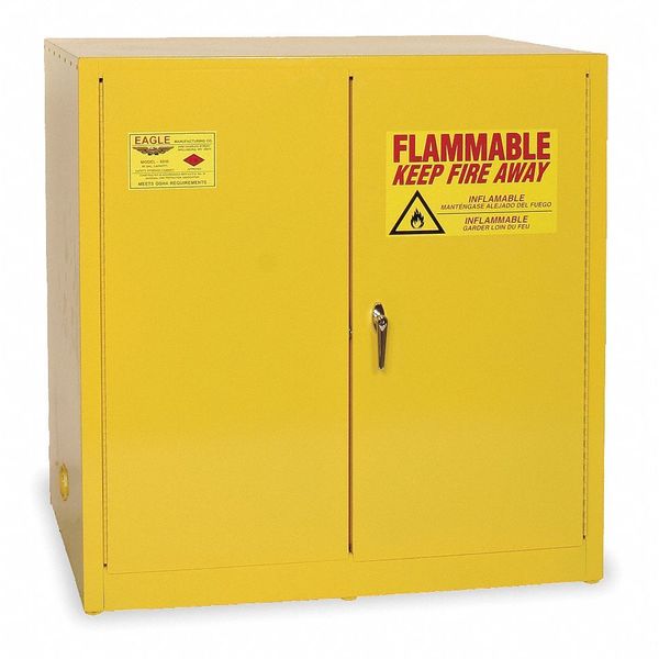Eagle Mfg Flammable Safety Cabinet, 60 gal., Yellow, Depth: 34" 1964