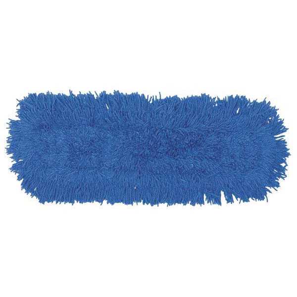 Rubbermaid Commercial 24 in L Flat Dust Mop, Slide On Connection, Looped-End, Blue, Synthetic FGJ35300BL00