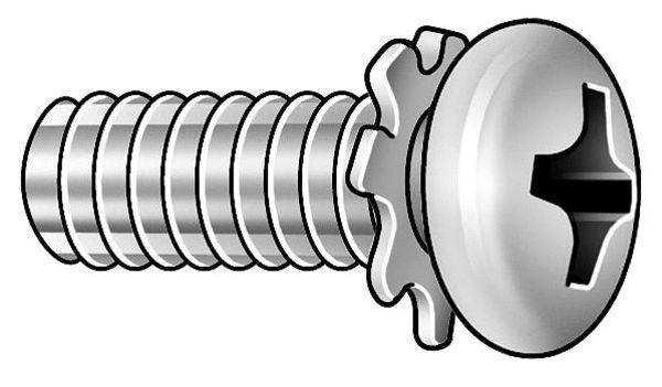 Zoro Select #6-32 x 1-1/2 in Phillips Pan Machine Screw, Plain 18-8 Stainless Steel, 10 PK 1PXC9