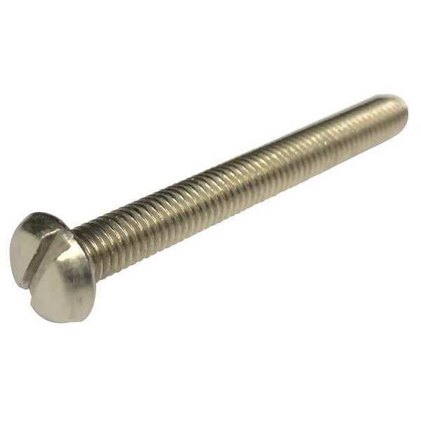 Zoro Select #10-32 x 1/4 in Slotted Pan Machine Screw, Plain 18-8 Stainless Steel, 100 PK 1ZY25