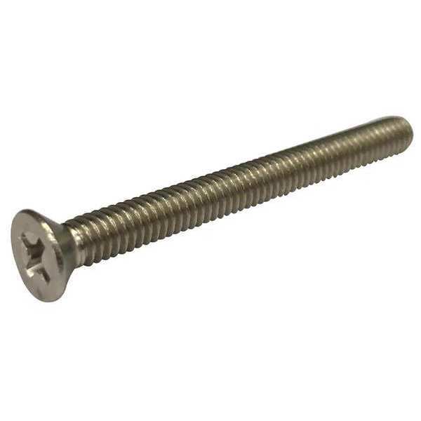 Zoro Select #10-32 x 1 in Phillips Flat Machine Screw, Plain 18-8 Stainless Steel, 100 PK 2AB99