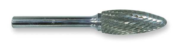 Widia Carbide Bur, Egg, 1/2 Cut Dia, dbl Cut M41365