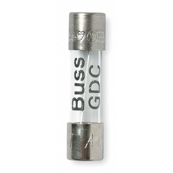 Eaton Bussmann Glass Fuse, GDC Series, Time-Delay, 100mA, 250V AC, 35A at 250V AC, 5 PK GDC-100MA