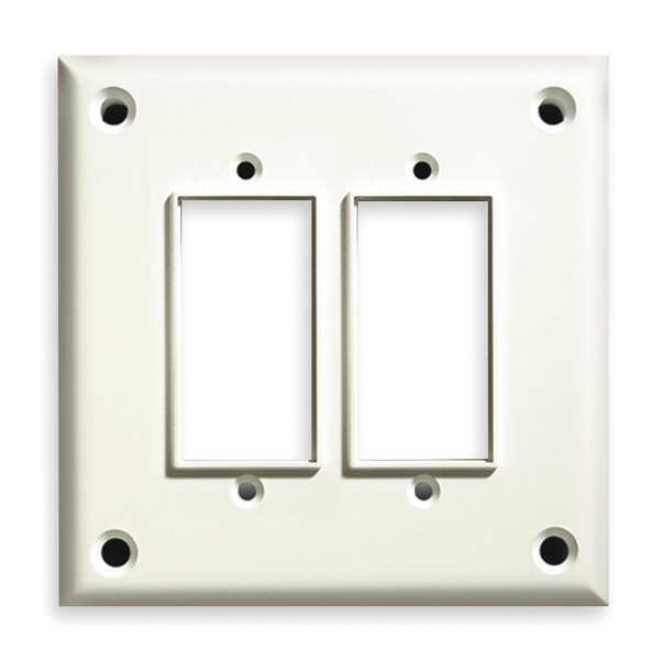 Cortech Double Ground Fault Interrupter Wall Plates and Covers, Number of Gangs: 2 Textured Finish, White TPDGF