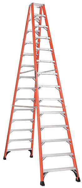 Louisville 14 ft Fiberglass Twin Stepladder, 375 lb Capacity FM1414HD