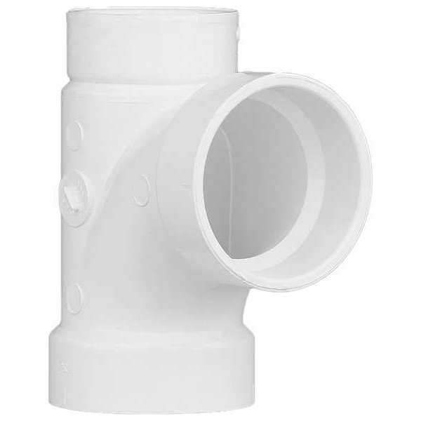 Zoro Select PVC Sanitary Tee, Hub, 2 in x 1 1/2 in x 2 in Pipe Size 1CNW8
