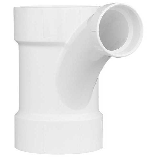 Zoro Select PVC Wye and 45 Degrees  Elbow, Hub, 4 in x 4 in x 2 in Pipe Size 1CNX2