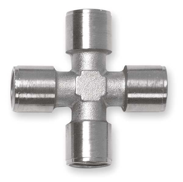 Aignep Usa Nickel Plated Brass Cross, FNPT, 3/8" Pipe Size 82620N-06