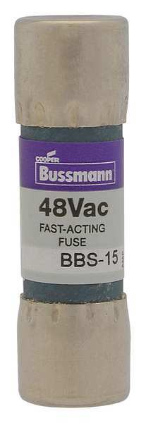 Eaton Bussmann Midget Fuse, BBS Series, Fast-Acting, 1A, 600V AC, Non-Indicating, 10kA at 600V AC BBS-1