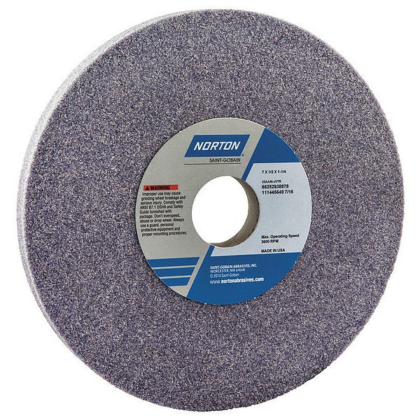 Norton Abrasives Grinding Wheel, T1, 7x1/2x1.25, AO, 46G, PK5 66252938878