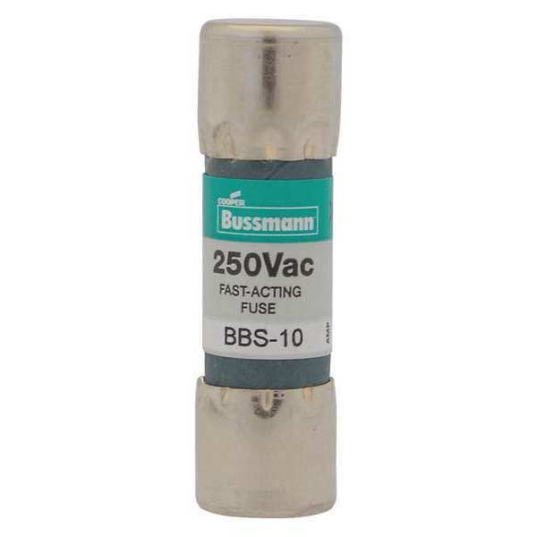 Eaton Bussmann Midget Fuse, BBS Series, Fast-Acting, 10A, 250V AC, Non-Indicating, 10kA at 250V AC BBS-10