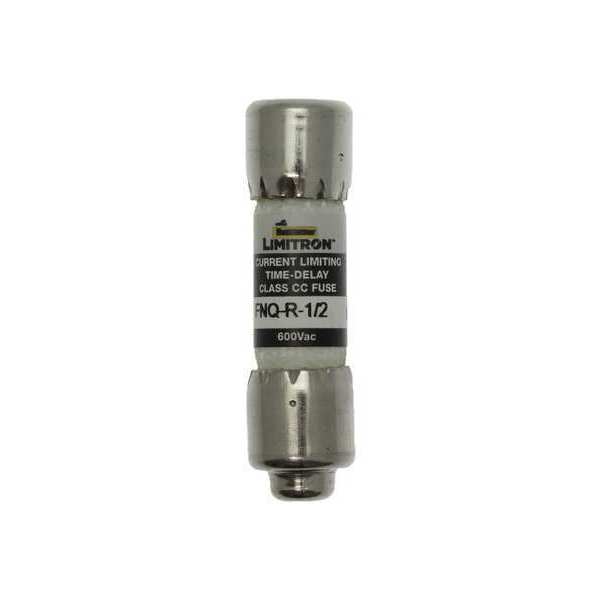 Eaton Bussmann Time Delay UL Class CC Fuse, 1/2A, FNQ-R Series, 600V AC, Not Rated, 1 1/2 in L x 13/32 in dia FNQ-R-1/2