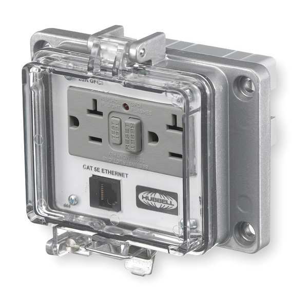 Hubbell Wiring Device-Kellems Access Port, Power And Data, NEMA 12/4 PR205E