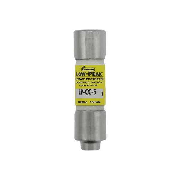 Eaton Bussmann UL Class CC Fuse, Time Delay, 5A, LP-CC Series, 600V AC, 150V DC, 1 1/2 in L x 13/32 in dia LP-CC-5