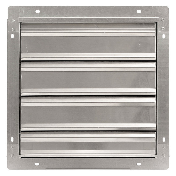 Dayton 16 in Backdraft Damper / Wall Shutter, 16-1/2 in x 16-1/2 in 1C743