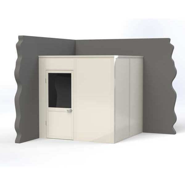 Porta-King 2-Wall Modular In-Plant Office, 8 ft H, 8 ft W, 8 ft D, White VK1STL-WCM 8'x8' 2-Wall