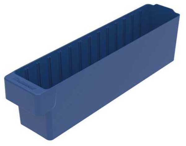 Akro-Mils 20 lb Drawer Storage Bin, Plastic, 3 3/4 in W, 4 5/8 in H, 17 5/8 in L, Blue 31148BLU