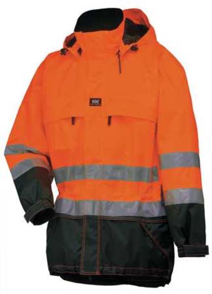 Helly Hansen Rain Jacket w/ Detachable Hood, Orange, L 71374_265-L
